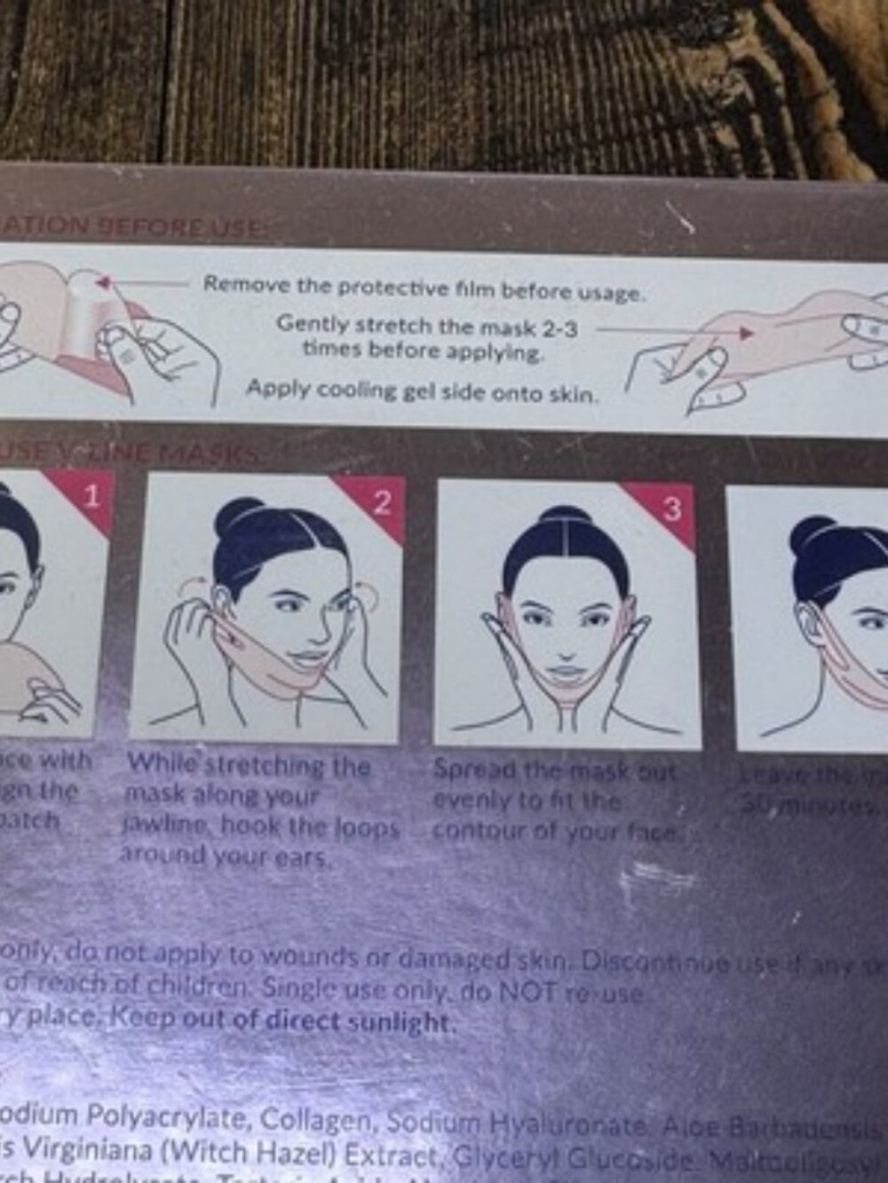 Stylia‎ V-Line Lifting Collagen Face Mask Hyaluronic Acid & Aloe 4 Masks - Picture 4 of 6